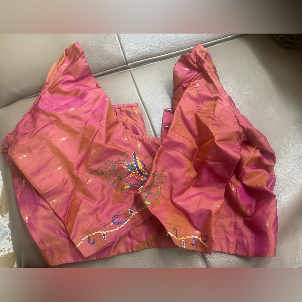 PURE SILK KATHA WORK SAREE! Hand embroidered Katha work saree from Bengal!! - Picture 6 of 6
